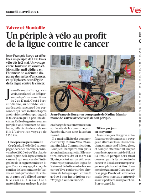1150 km à velo