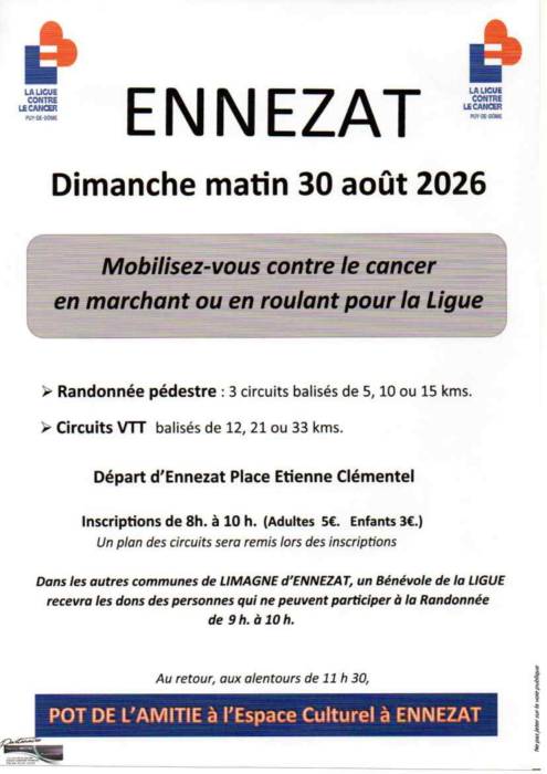 Marche / vélo Ennezat