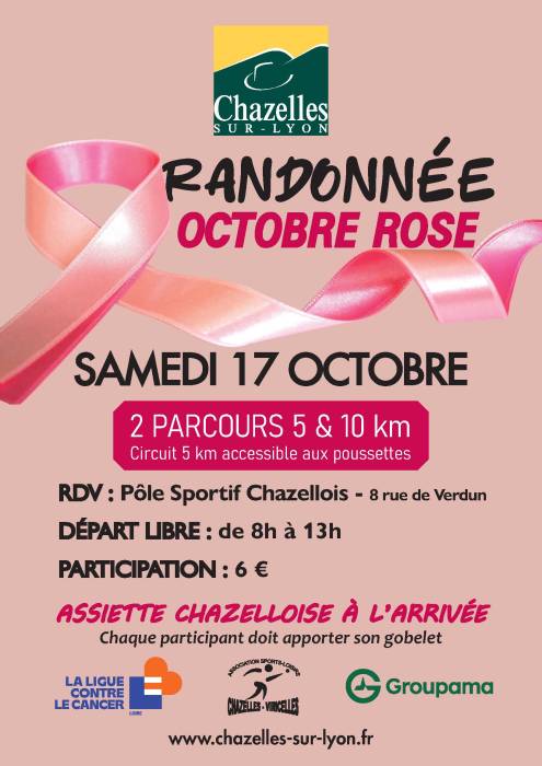 randonnée rose Chazelles sur Lyon 17/10/26