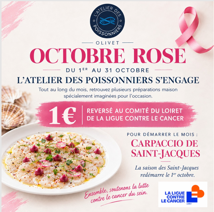 L'Atelier des Poissonniers d'Olivet s'engage pour Octobre rose !