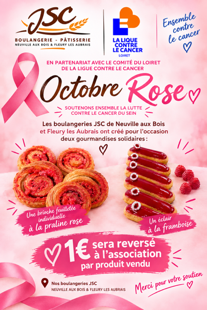Les Boulangeries JSC de Neuville-aux-Bois et Fleury les Aubrais se mobilisent !