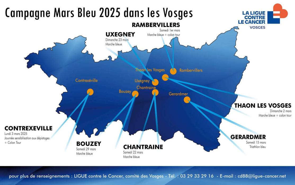 carte Mars Bleu Vosges