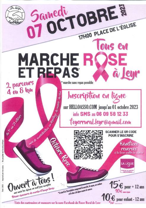 Marche et repas "Tous en Rose à Leyr"