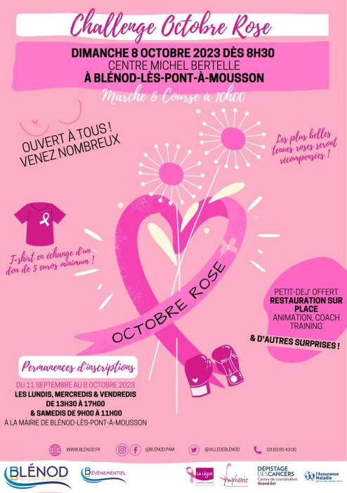 Octobre rose : challenge marche et course - Blénod-lès-Pont-à-Mousson