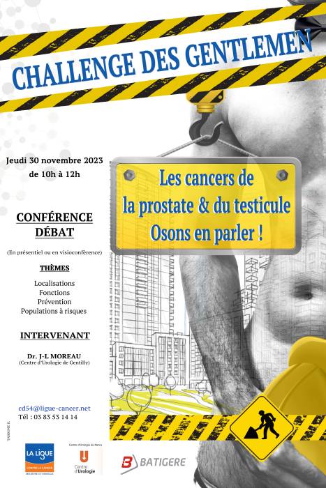 Affiche conference débat cancers masculins - BATIGERE Affiche conference débat cancers masculins - BATIGERE