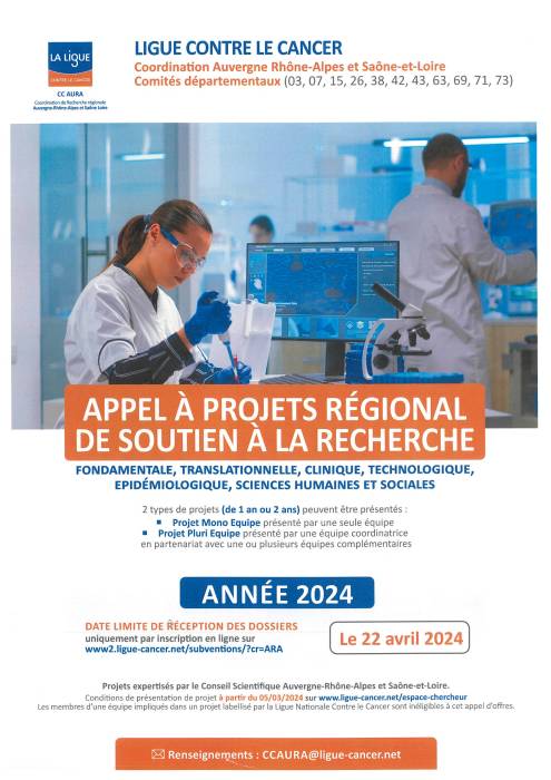 appel recherche CCAURA 2024