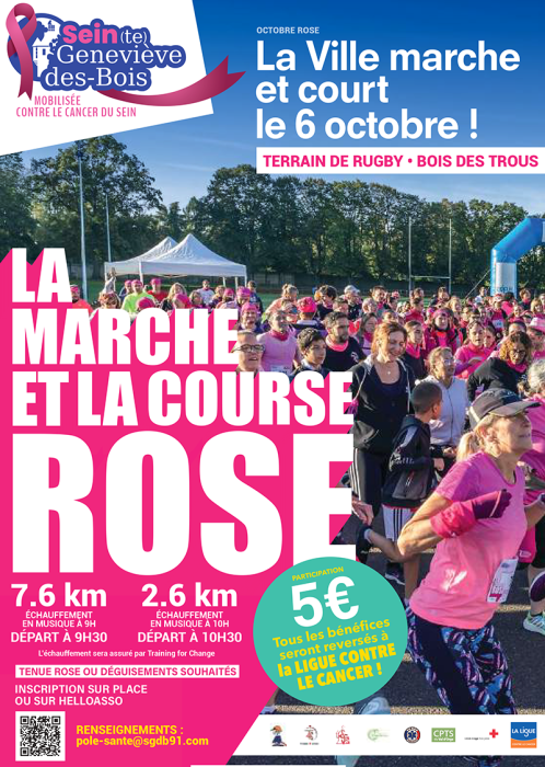 marche et course rose sainte genevieve des bois octobre rose 2024