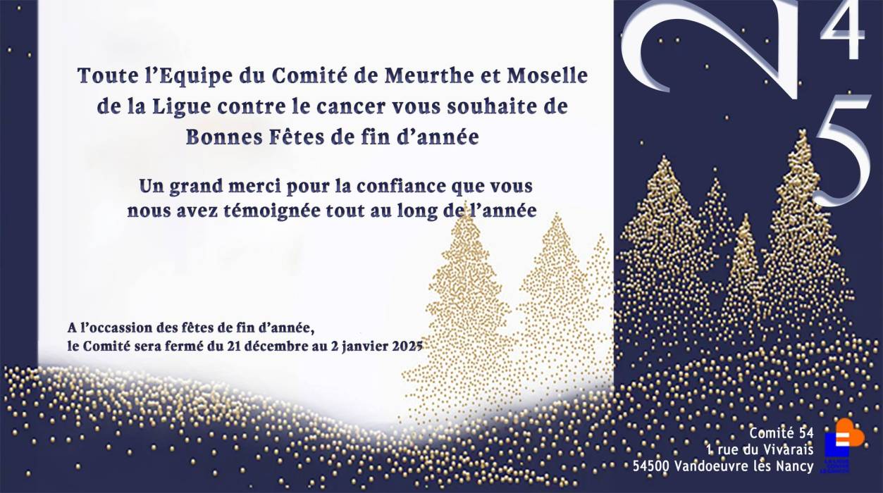 Joyeuses Fêtes - Comité 54 de la Ligue contre le cancer