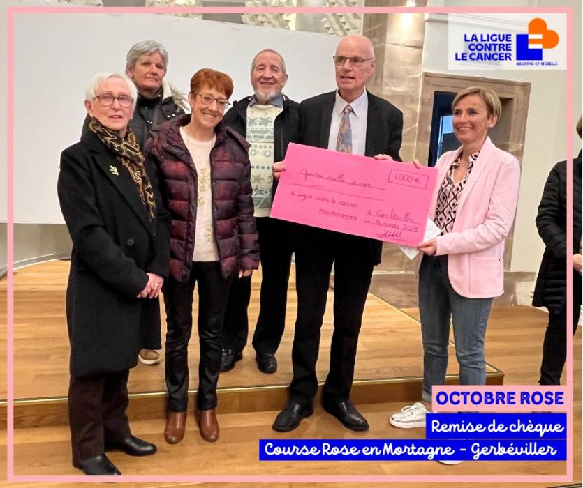 Remise de chèque : 6ᵉ édition de la Course Rose en Mortagne