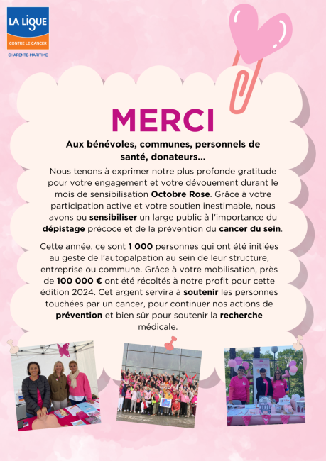 Remerciements Octobre rose