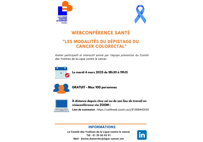 Webconférence sur les modalités du dépistage du cancer colorectal