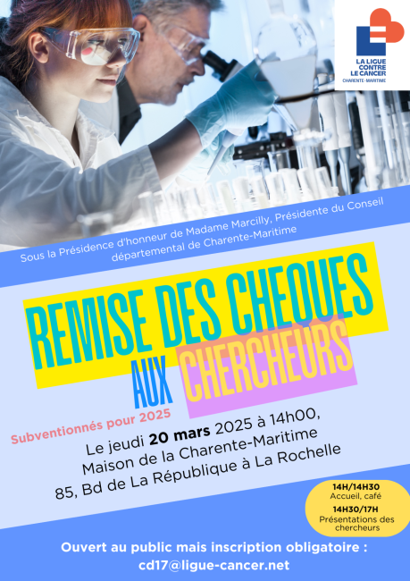 Remise de chèque aux chercheurs 2025