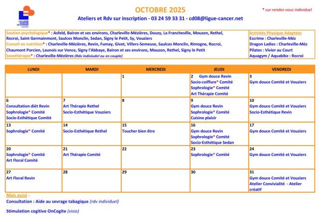 Ateliers Octobre 2025