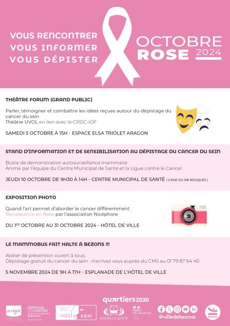 Affiche d'Ocobre Rose 2024 à Bezons