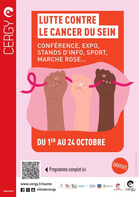 Affiche d'Octobre Rose 2024 à Cergy