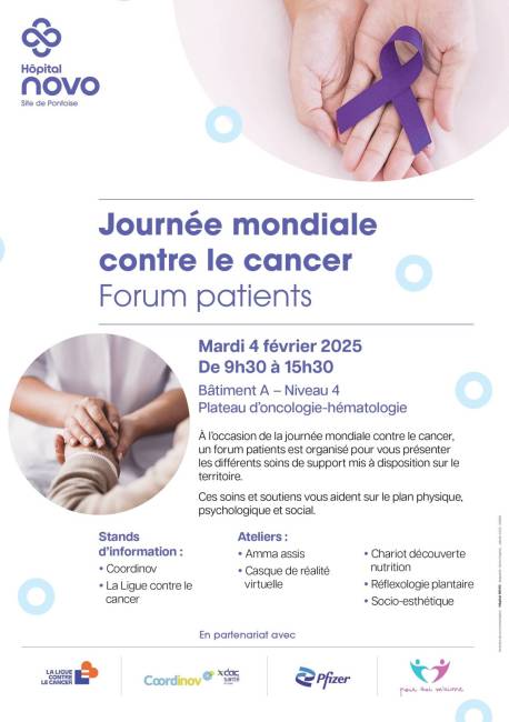 Affiche de l'hopital de Pontoise pour la journée mondiale contre le cancer